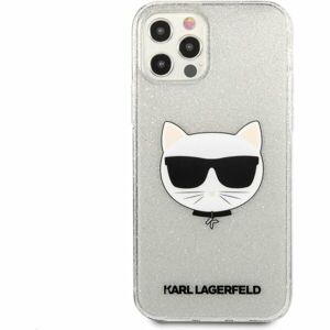 Karl Lagerfeld Choupette Head Glitter kryt iPhone 12 Pro Max stříbrný
