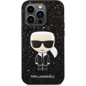 Karl Lagerfeld Glitter Flakes Ikonik kryt iPhone 14 Pro Max černý