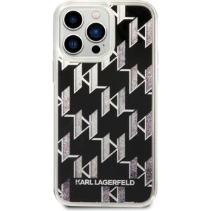 Karl Lagerfeld Monogram Liquid Glitter kryt iPhone 14 Pro Max černý