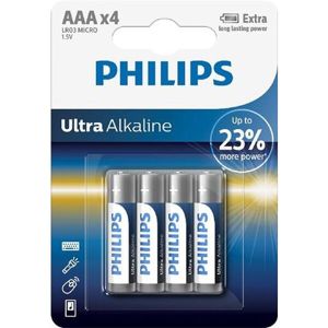 PHILIPS Ultra Alcaline baterie AAA LR03E4B/10 4x