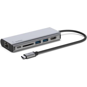 Belkin USB-C 6in1 HUB 4K HDMI, USB-C PD 3.0, 2x USB-A 3.0, RJ45, čtečka SD karet