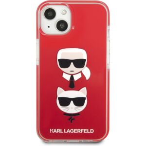 Karl Lagerfeld TPE Karl and Choupette Heads Kryt iPhone 13 mini červený