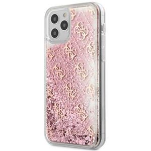 Guess 4G Liquid Glitter kryt iPhone 12/12 Pro 6.1" růžový