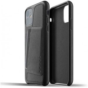 Mujjo Full Leather Wallet pouzdro iPhone 11 černé