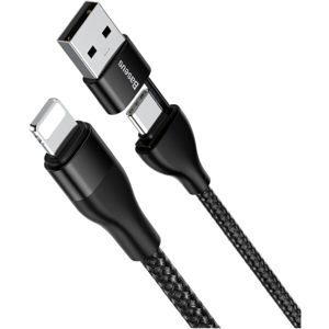 Baseus 2-in-1 Dual kabel USB-A/USB-C/Lightning 18W 1m černý