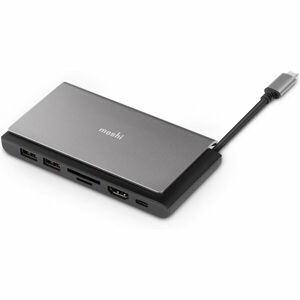 Moshi Symbus Mini 7-in-1 portable USB-C hub (70 W, 4K 60 Hz) šedý