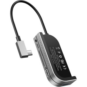 Baseus Bend Angle No.7 multifunkční USB-C hub tmavě šedý