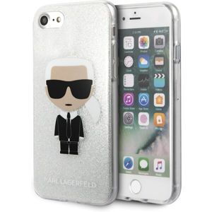 Karl Lagerfeld Glitter Ikonic kryt iPhone SE (2020)/8/7 stříbrný