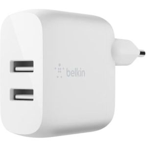 Belkin BOOST CHARGE duální USB-A síťová nabíječka 2x12W, bílá