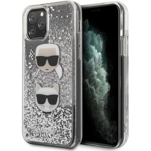 Karl Lagerfeld Heads Glitter kryt iPhone 11 Pro Max stříbrný