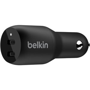 Belkin BOOST CHARGE duální USB-C (PD) nabíječka do auta, 36W, černá