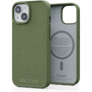 NJORD Suede MagSafe kryt iPhone 15 olivový
