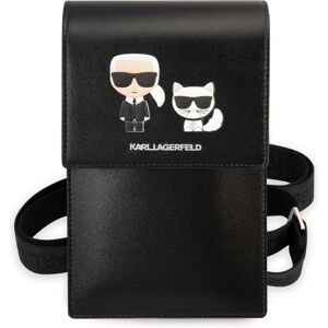 Karl Lagerfeld Saffiano Karl and Choupette Wallet Phone Bag černé