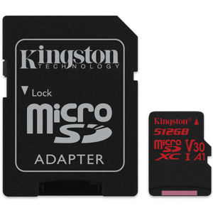 Kingston Canvas React MicroSDXC 512 GB - Video Class V30 / UHS-I U3 / Class10/ A1 + adaptér