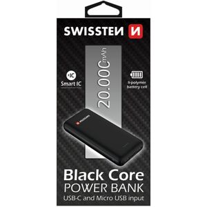 SWISSTEN Black core slim powerbanka 20000 mAh USB-C