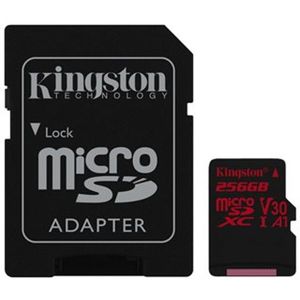 Kingston Canvas React MicroSDXC 256 GB - Video Class V30 / UHS-I U3 / Class10/ A1 + adaptér