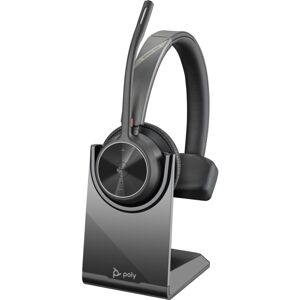 Poly Voyager Focus 2-M mono bezdrátová sluchátka s USB-A adaptérem + nabíjecí stanice, černá