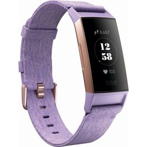 Fitbit Charge 3 Special Edition (NFC) tkaný řemínek fialový / růžovozlatý hliník