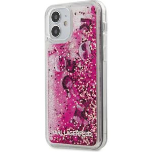 Karl Lagerfeld Liquid Glitter Charms kryt iPhone 12 mini 5.4" stříbrný