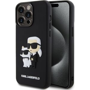 Karl Lagerfeld 3D Rubber Karl and Choupette kryt iPhone 14 Pro Max černý