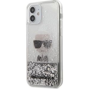 Karl Lagerfeld Liquid Glitter Iconic kryt iPhone 12 mini 5.4" stříbrný