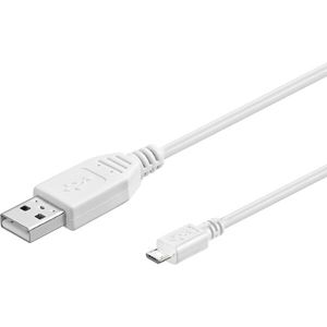 PremiumCord kabel USB 2.0 A-Micro USB B 3m bílý