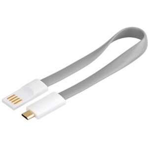 PremiumCord Kabel micro USB 2.0, A-B 0,2m magnetický, šedá