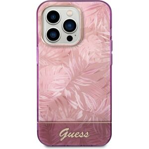 Guess PC/TPU Jungle kryt iPhone 14 Pro Max růžový