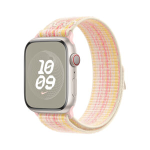 Apple Watch 45mm hvězdně bílý / růžový provlékací sportovní řemínek Nike