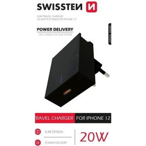 Swissten síťový adaptér s Power Delivery 20W černý