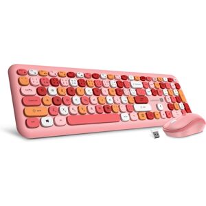 CONNECT IT FASHION combo bezdrátová růžová klávesnice + myš, (+1x AAA +1x AA baterie zdarma), CZ + S