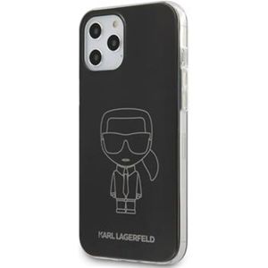 Karl Lagerfeld PC/TPU Metallic Iconic Outline kryt iPhone 12 Pro Max 6.7" černé