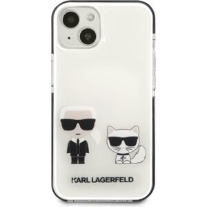 Karl Lagerfeld TPE Karl and Choupette Kryt iPhone 13 mini bílý
