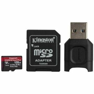 Kingston microSDXC Canvas React Plus 128GB 285MB/s UHS-II U3 + SD adaptér
