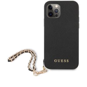 Guess PU Saffiano Gold Chain kryt iPhone 12/12 Pro černý