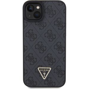 Guess PU 4G Strass Triangle Metal Logo kryt iPhone 15 Plus černý