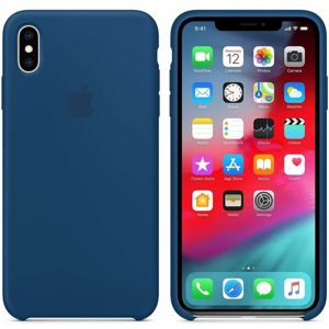Apple silikonový kryt iPhone XS Max podvečerně modrý
