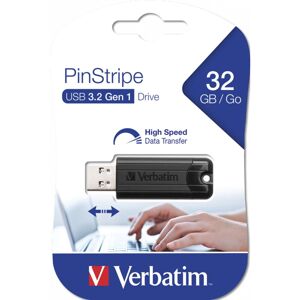 VERBATIM Flash Disk PinStripe USB 3.0, 32GB - černý