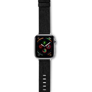 EPICO Canvas bavlněný/lněný řemínek Apple Watch 42/44mm černý
