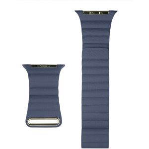COTEetCI kožený magnetický řemínek Loop Band pro Apple Watch 42/44/45mm tmavě modrý