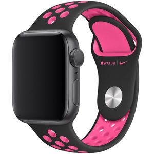 Apple Watch sportovní řemínek Nike 44/42mm černý/křiklavě růžový