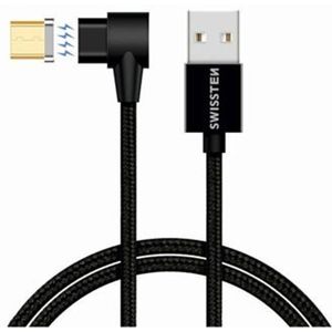 SWISSTEN Arcade magnetický kabel USB / micro USB 1,2 m černý