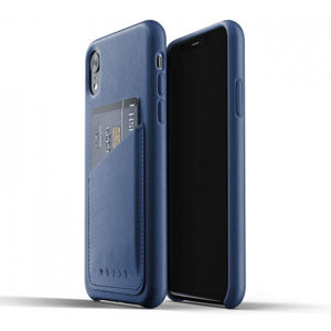 Mujjo Full Leather Wallet pouzdro iPhone XR modré