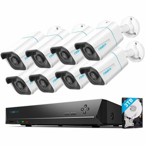 Reolink RLK16-810B8-A Smart bullet 4K Security Kit with 3TB Built-In, 16-Channel NVR, 8x RLC-810A
