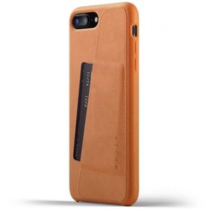 Mujjo Full Leather Wallet pouzdro Apple iPhone 8 Plus / 7 Plus žlutohnědé