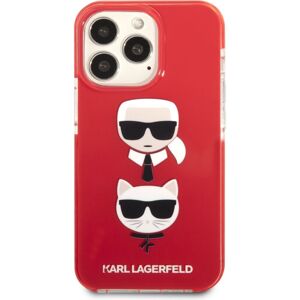Karl Lagerfeld TPE Karl and Choupette Heads Kryt iPhone 13 Pro červený