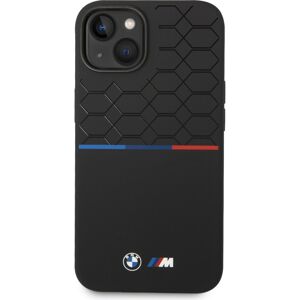 BMW M Liquid Silicone Tricolor kryt iPhone 14 černý