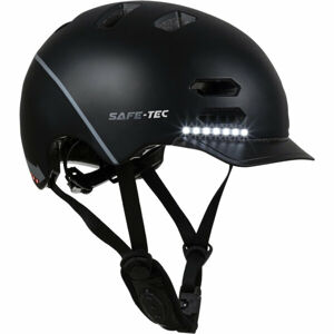 Safe-Tec SK8 chytrá helma na skate, kolobežku L (58cm- 61 cm) černá