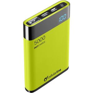 Cellularline FreePower Manta HD powerbanka 5000 mAh, USB-C + USB zelená