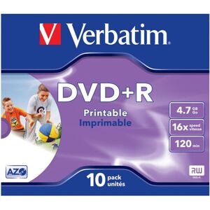VERBATIM DVD+R(10 ks)Printable/Jewel/16x/4.7GB
